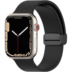 Mobigear Sport Mag Bracelet Silicone pour Apple Watch Fermeture magnétique - 42/41/40/38 mm - Noir