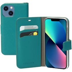 Mobiparts Saffiano Wallet Housse iPhone 13 Mini Etui Porte-Monnaie - Turquoise