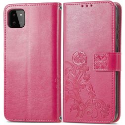 Mobigear Clover Samsung Galaxy A22 4G Étui Portefeuille - Magenta