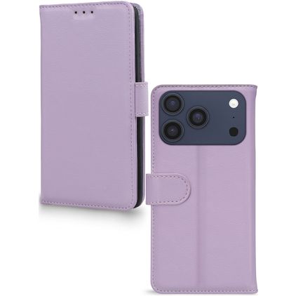 Mobilize Wallet iPhone 18 Pro Max Cuir véritable Étui Portefeuille - Violet