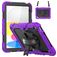 Mobigear SureGrip Xtreme Coque iPad 11 (2025) Coque arrière en Plastique rigide,Silicone + Bandoulière + Support Amovible - Violet
