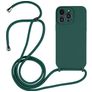 Mobigear Lanyard iPhone 14 Pro Coque avec cordon en Silicone - Vert foncé
