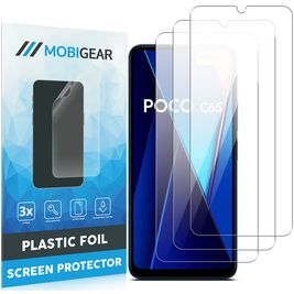 Mobigear POCO C65 Protection d'écran Film - Compatible Coque (Lot de 3)