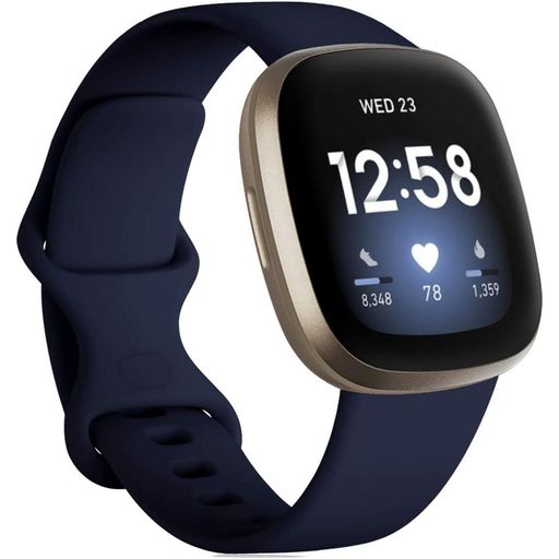 Mobigear Sport Dual Bracelet Silicone Fitbit Versa 3 Fermeture à clou et passant - Dark Blue