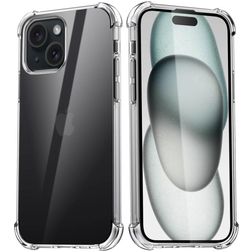Mobigear Cushion Coque Transparente iPhone 15 Coque arrière en TPU Souple Anti-Chocs - Transparent