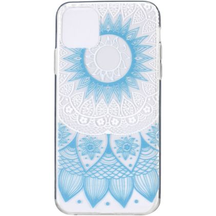 Mobigear Design Coque iPhone 11 Pro Max Coque arrière en TPU Souple - Transparent / Bleu