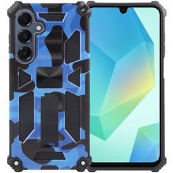 Mobigear Armor Stand Samsung Galaxy A16 Plastique rigide Coque arrière Antichoc avec béquille - Bleu foncé