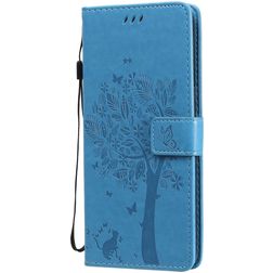 Mobigear Tree Housse LG V60 ThinQ Etui Porte-Monnaie - Bleu
