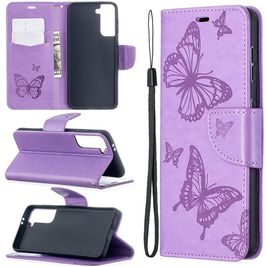 Mobigear Butterfly Housse Samsung Galaxy S21 Etui Porte-Monnaie - Violet