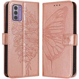 Mobigear Butterfly Housse Nokia G42 Etui Porte-Monnaie - Rose doré