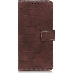Mobigear Croco Housse Realme C21 Etui Porte-Monnaie - Marron
