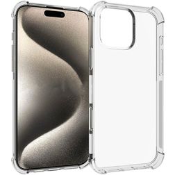 Mobigear Cushion Coque Transparente iPhone 16 Pro Max Coque arrière en TPU Souple - Transparent