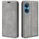 Mobigear Retro Slim Housse HONOR X7 Etui Porte-Monnaie - Gris