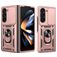 Mobigear Armor Ring Cam Slide Samsung Galaxy Z Fold 7 Plastique rigide Coque arrière Antichoc avec bague de maintien et cache caméra coulissant - Rose doré