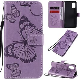 Mobigear Butterfly Housse Samsung Galaxy A41 Etui Porte-Monnaie - Violet