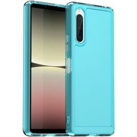 Mobigear Crystal Coque Sony Xperia 10 V Coque arrière en TPU Souple - Bleu