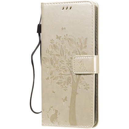 Mobigear Tree Housse LG V60 ThinQ Etui Porte-Monnaie - Or