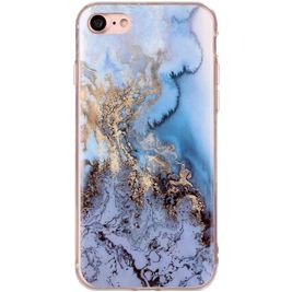 Mobigear Marble Coque iPhone SE (2020) Coque arrière en TPU Souple - Bleu Mobigear Marble Coque iPhone SE (2020) Coque arrière en TPU Souple - Bleu