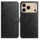 Mobigear Flowers Housse iPhone 17 Pro Etui Porte-Monnaie - Noir