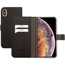 Mobiparts Saffiano Wallet Housse iPhone XS Max Etui Porte-Monnaie - Noir
