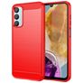 Mobigear Brushed Slim Coque Samsung Galaxy M15 Coque arrière en TPU Souple - Rouge