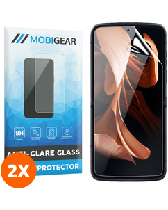 Mobigear Motorola Razr 40 Verre trempé Protection d'écran - Compatible Coque - Noir (Lot de 2)