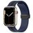 Mobigear Stripe Mag Bracelet Silicone Apple Watch Fermeture magnétique - 42/41/40/38 mm - Noir / Bleu Marin