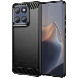 Mobigear Brushed Slim Coque Motorola Edge 60 Fusion Coque arrière en TPU Souple - Noir