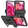 Mobigear Armor Ring Motorola Razr 50 Plastique rigide Coque arrière Antichoc avec bague de maintien - Noir