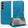 Mobigear Flowers Housse Samsung Galaxy S25 Etui Porte-Monnaie - Bleu