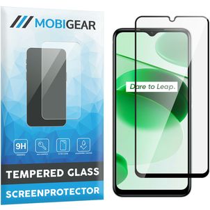 Mobigear Premium Realme C35 Verre trempé Protection d'écran - Compatible Coque - Noir