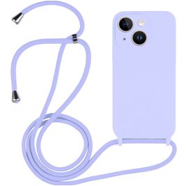 Mobigear Lanyard iPhone 14 Coque avec cordon en Silicone - Violet Mobigear Lanyard iPhone 14 Coque avec cordon en Silicone - Violet