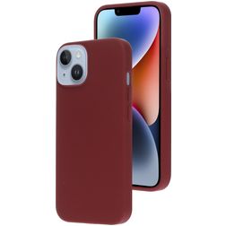 Mobiparts iPhone 14 Silicone Coque arrière - Plum Red