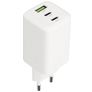 Mobiparts GaN - Triple USB / USB-C Chargeur Power Delivery 65W - Blanc