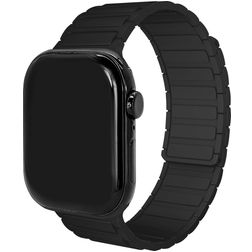 Mobilize Magnetic Bracelet Silicone Apple Watch Fermeture magnétique - 49/46/45/44 mm - Noir