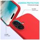 Mobigear Rubber Touch Coque iPhone 16 Coque arrière en Silicone - Rouge