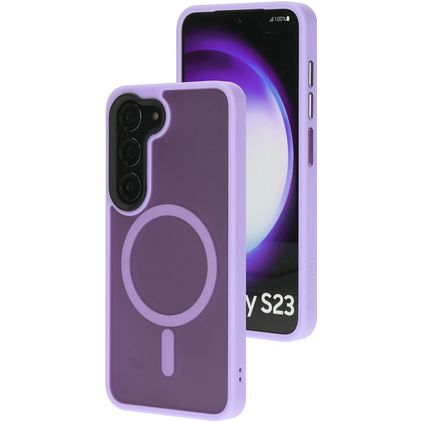 Mobiparts Hardcover Coque Samsung Galaxy S23 MagSafe Coque arrière Rigide - Satin Lila