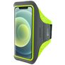 Mobiparts Comfort Fit Brassard Téléphone iPhone 12 Mini Brassard Coque de Sport en Neoprène - Neon Green
