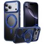 Mobigear Frosted Mag Coque iPhone 17 Pro MagSafe Coque arrière Rigide avec Support Amovible - Bleu