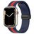 Mobigear Stripe Mag Bracelet Silicone Apple Watch Fermeture magnétique - 49/46/45/44 mm - Rouge / Bleu Marin