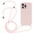 Mobigear Lanyard iPhone 14 Pro Coque avec cordon en Silicone - Sand Pink
