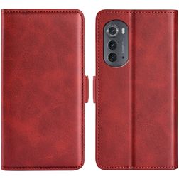 Mobigear Slim Magnet Housse Motorola Edge (2022) Etui Porte-Monnaie - Rouge