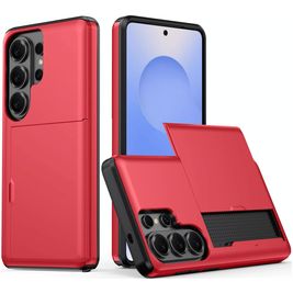 Mobigear Card Coque Samsung Galaxy S26 Ultra Coque arrière Rigide Anti-Chocs avec Porte-Cartes - Rouge Mobigear Card Coque Samsung Galaxy S26 Ultra Coque arrière Rigide Anti-Chocs avec Porte-Cartes - Rouge