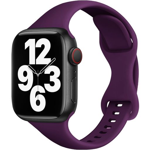 Mobigear Sport Slim Bracelet Silicone Apple Watch Fermeture à clou et passant - 42/41/40/38 mm - Violet