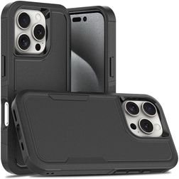Mobigear Heavy Armor iPhone 16 Pro Plastique rigide Coque arrière Antichoc - Noir