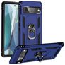 Mobigear Armor Ring Google Pixel 7 Plastique rigide Coque arrière Antichoc avec bague de maintien - Bleu