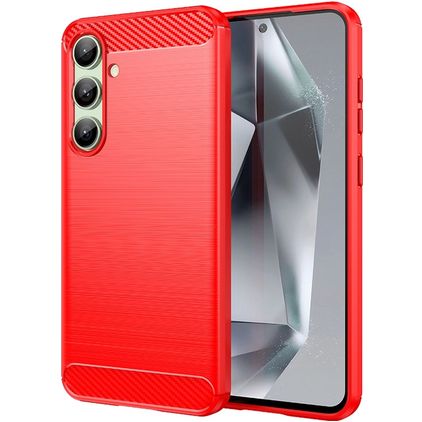 Mobigear Brushed Slim Samsung Galaxy S24 FE TPU souple Coque arrière - Rouge