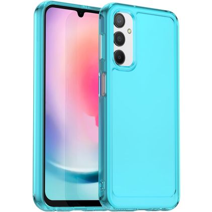 Mobigear Crystal Coque Samsung Galaxy A24 Coque arrière Rigide Anti-Chocs - Bleu