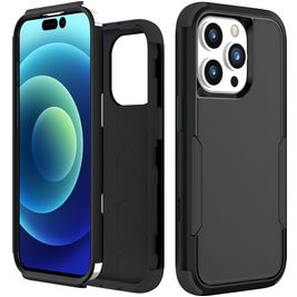 Mobigear Ultra Tough Coque iPhone 15 Pro Coque arrière Rigide Anti-Chocs - Noir