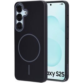 Mobiparts Slim Line Coque Samsung Galaxy S25 MagSafe Coque arrière Rigide - Onyx Black